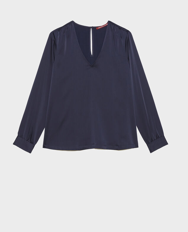 V-neck long-sleeve top Night sky