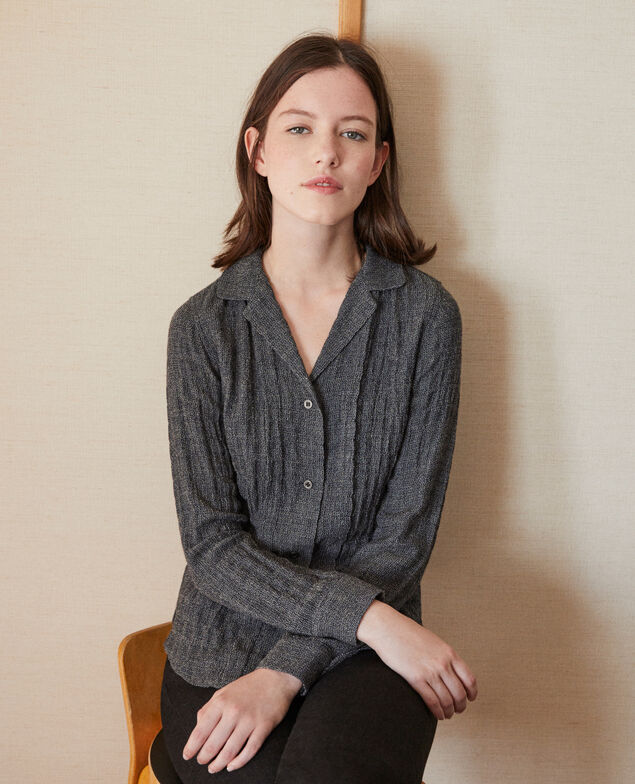 Deep neck shirt Blue