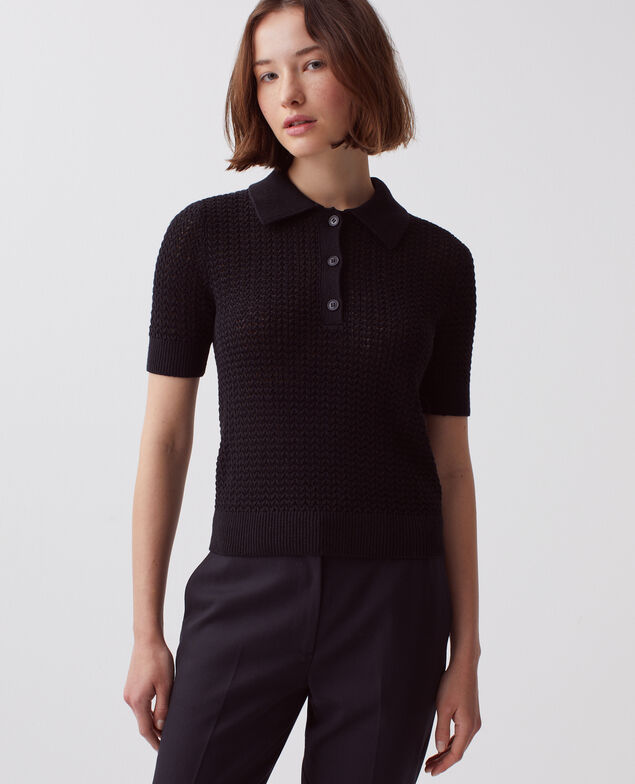 Short-sleeve polo jumper H091 black beauty