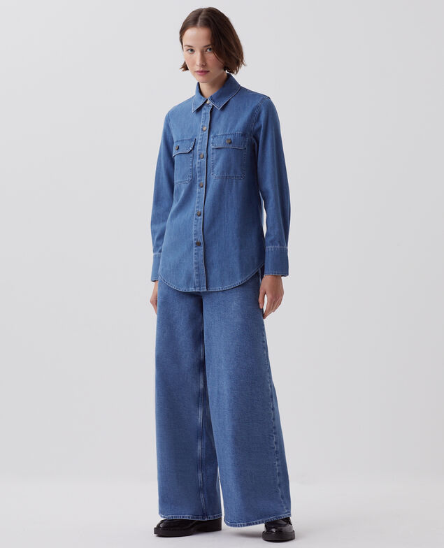 Denim shirt J621 light blue