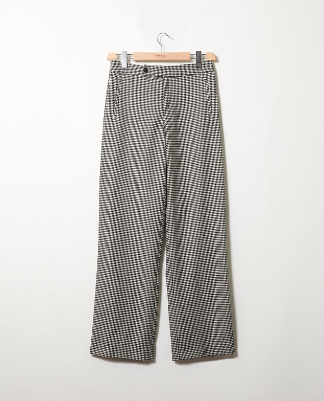 Wide flannel houndstooth trousers Houndtooth