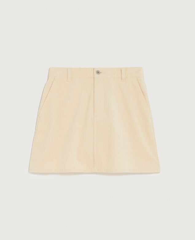 Corduroy mini skirt U010 off white