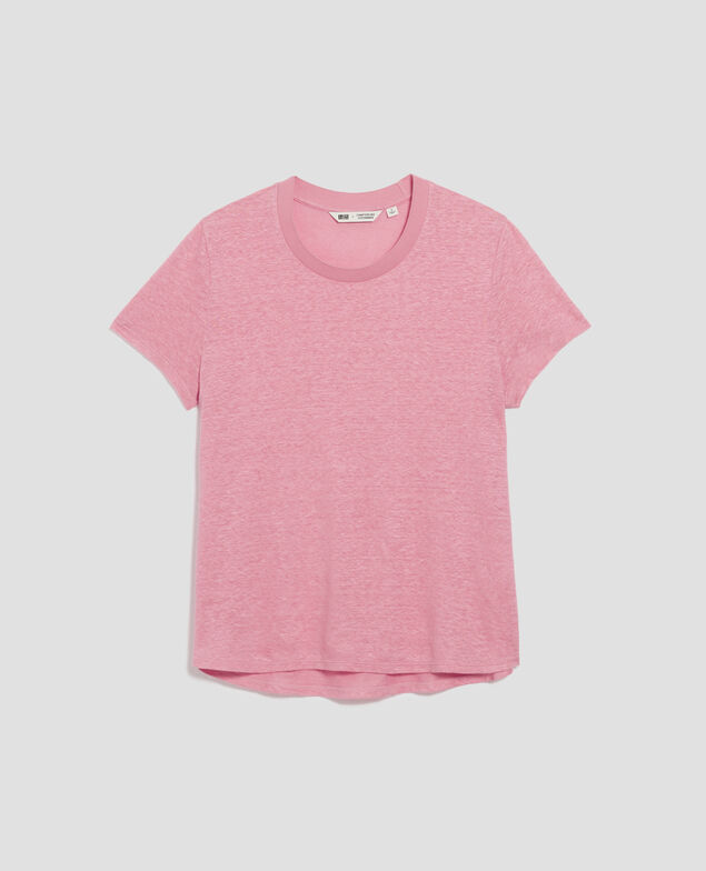 AMANDINE - linen round neck t-shirt H110 lantana