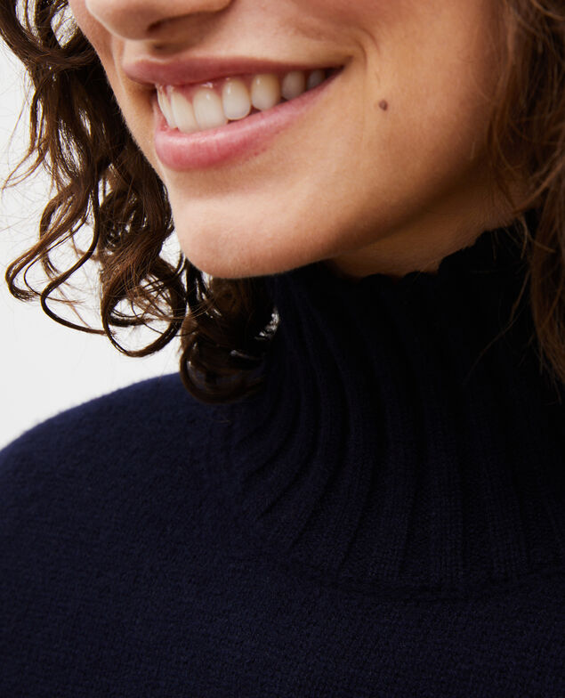 Chunky ribbed turtleneck jumper Night sky