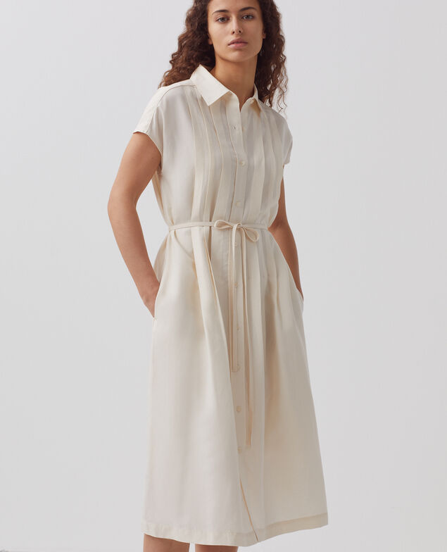 Shirt dress H011 eggnog