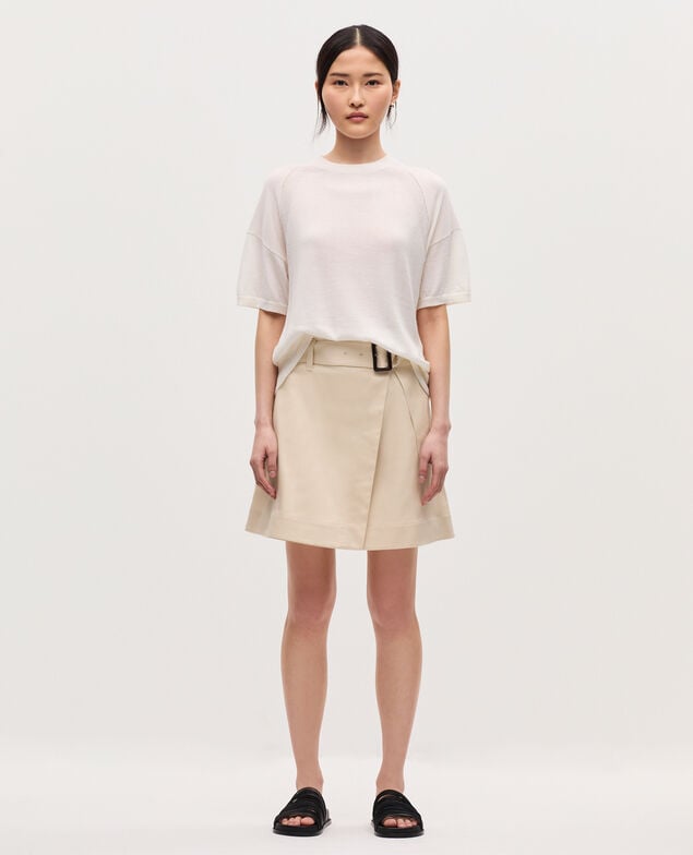 Merino wool and silk jumper H013 gardenia