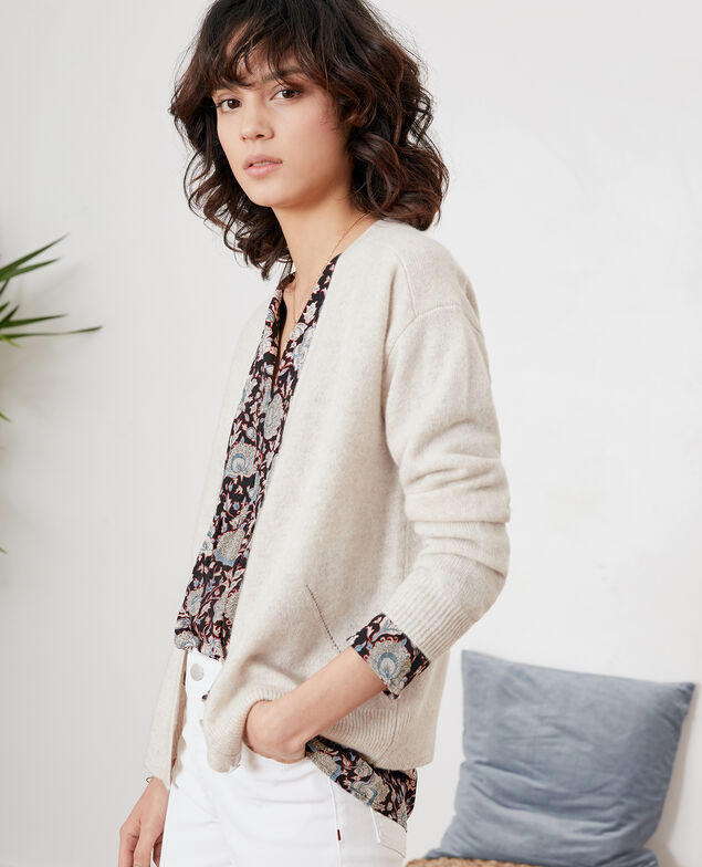 Printed silk blouse Darjeeling black