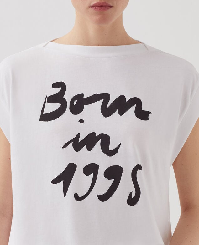Boxy cotton t-shirt J000 white base 95