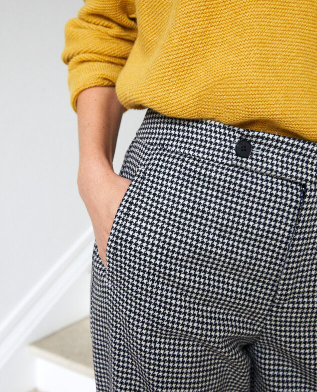 Wide flannel houndstooth trousers Houndtooth
