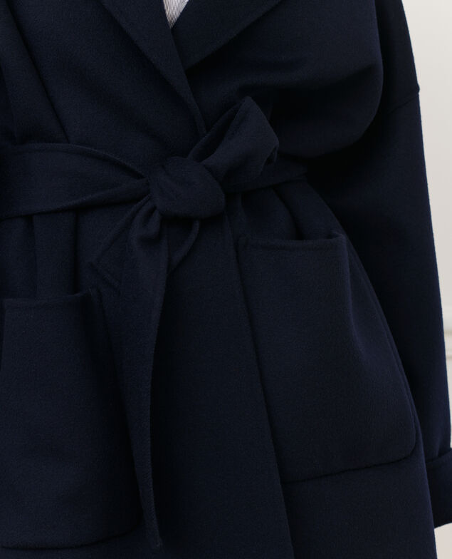 Double-sided wool and cashmere coat Night sky
