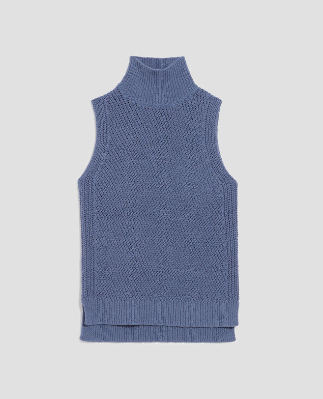Sleeveless jumper I640 gray blue