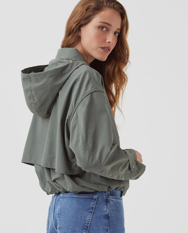Waterproof hooded jacket J560 basil dark green