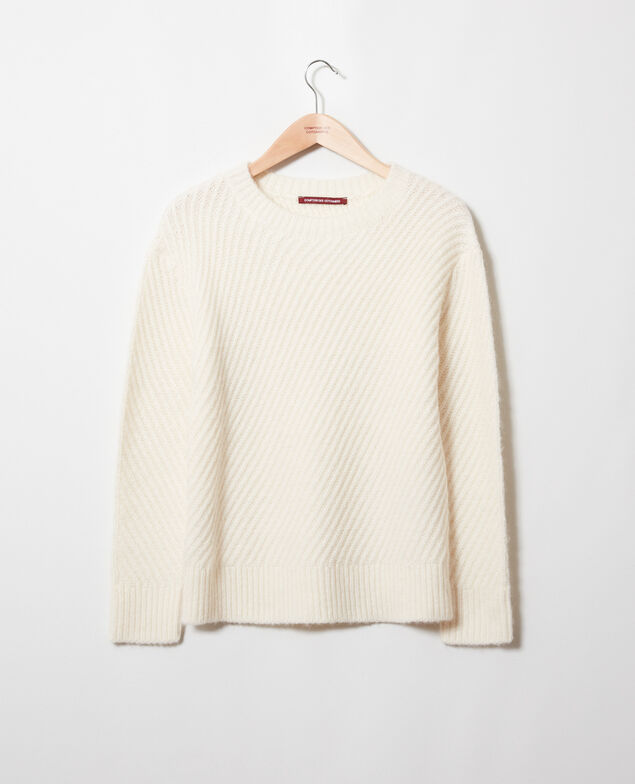 Rib knit jumper Off white