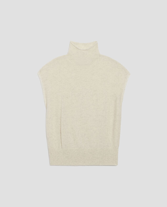 Sleeveless cashmere jumper I011 lurpak ecru
