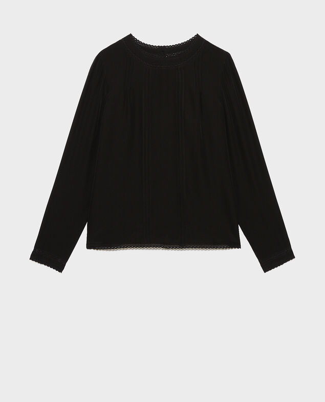 Loose silk and lace blouse Black beauty