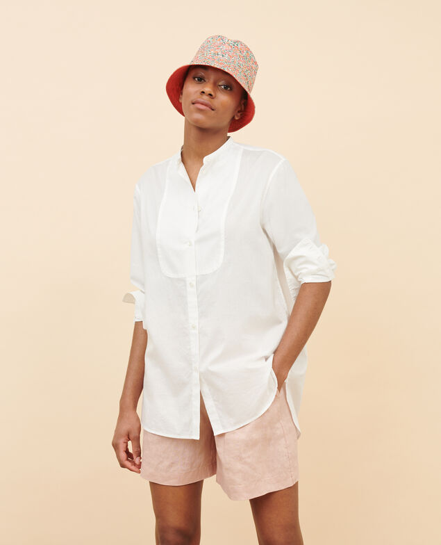 Cotton shirt with high-low hem 01 white
