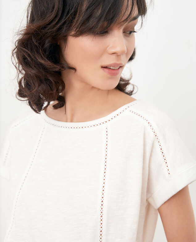 T-shirt with braid Blanc