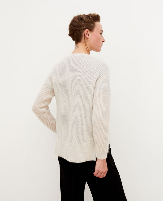 Mohair blend cardigan Silver gray/off white/lurex