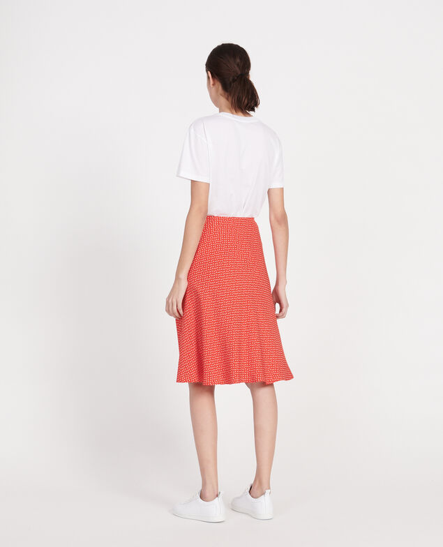 Silk skirt Memphis fiery red