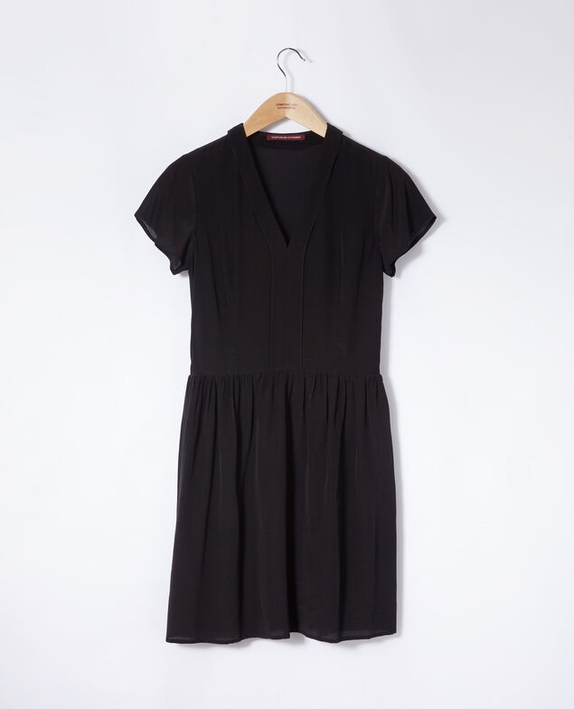 V neck dress Black