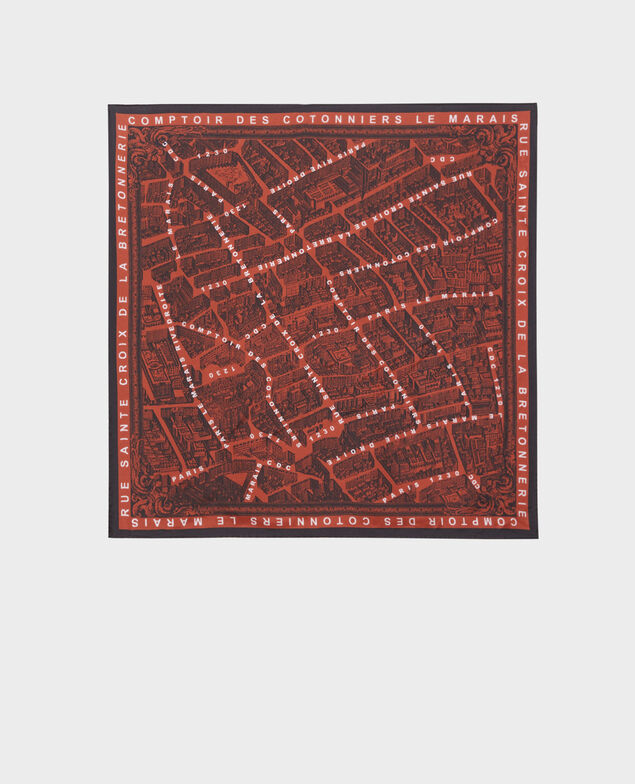 Square silk scarf Brandy brown