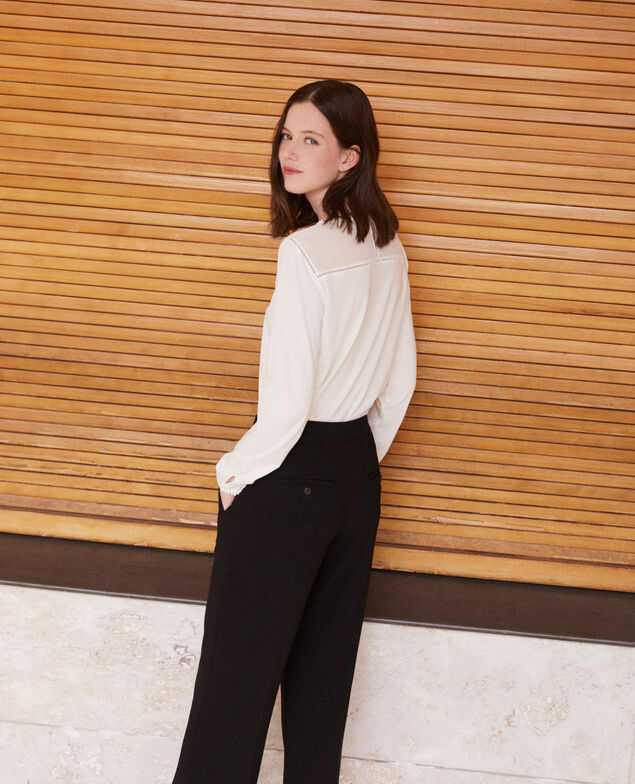  Bimaterial T-shirt with pompom details White