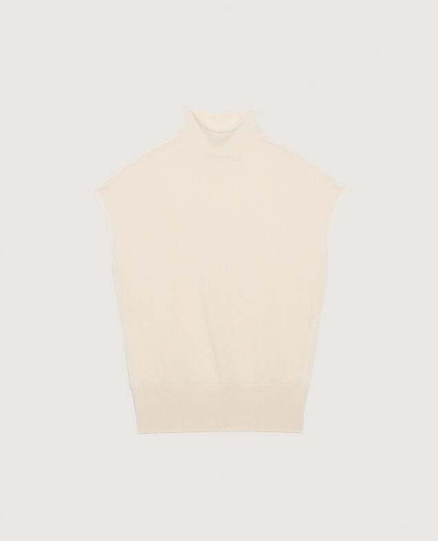 Sleeveless cashmere jumper  K011 ecru st gray