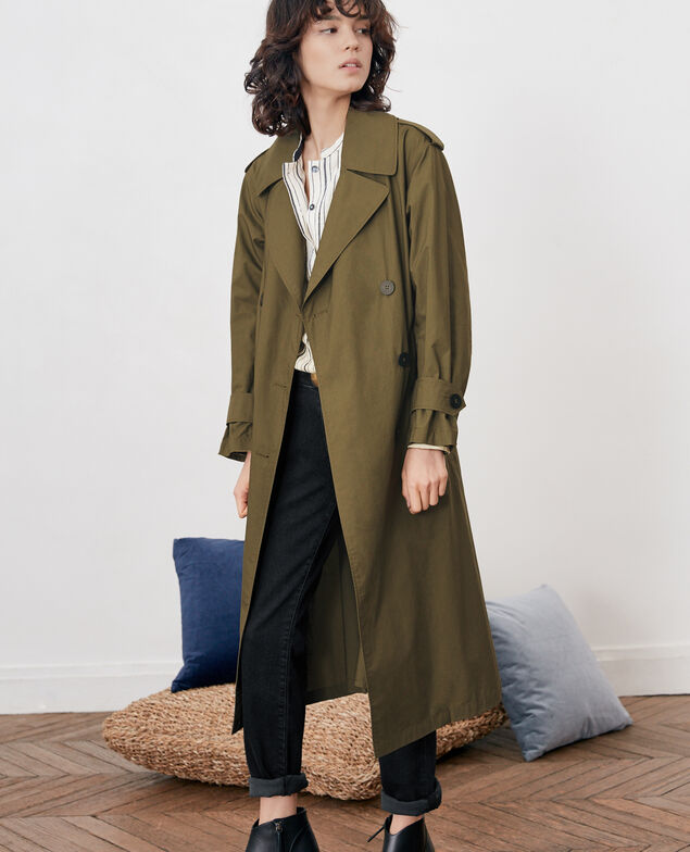 Loose fit Trench coat Dark kaki
