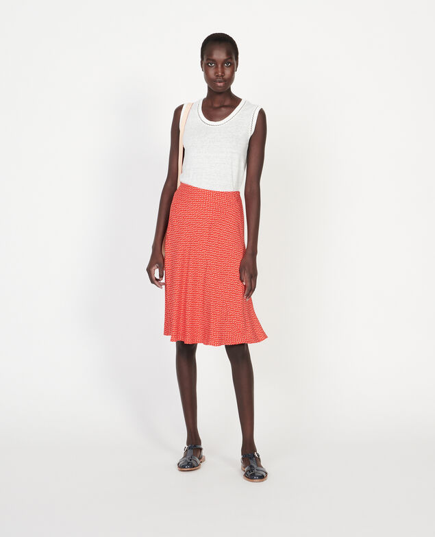 Silk skirt Memphis fiery red