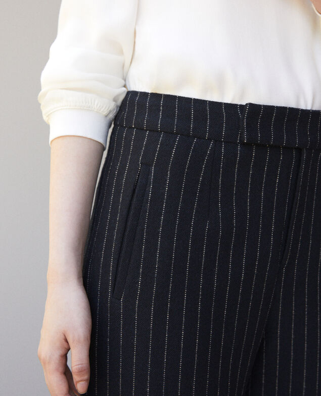 Thick trousers Navy/off white