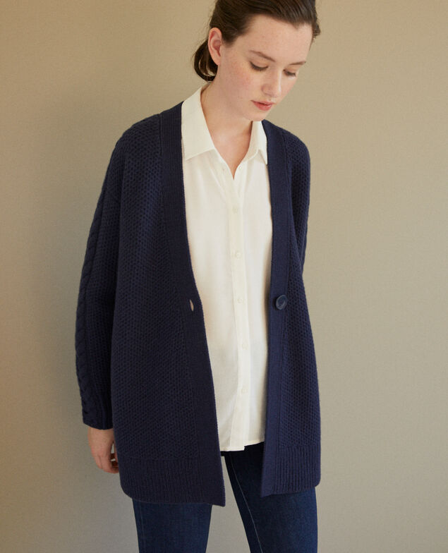 Cardigan with braiding details Blue