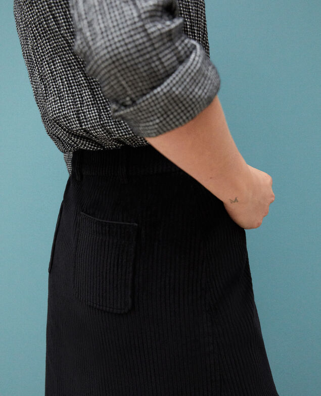 Ribbed corduroy skirt Black