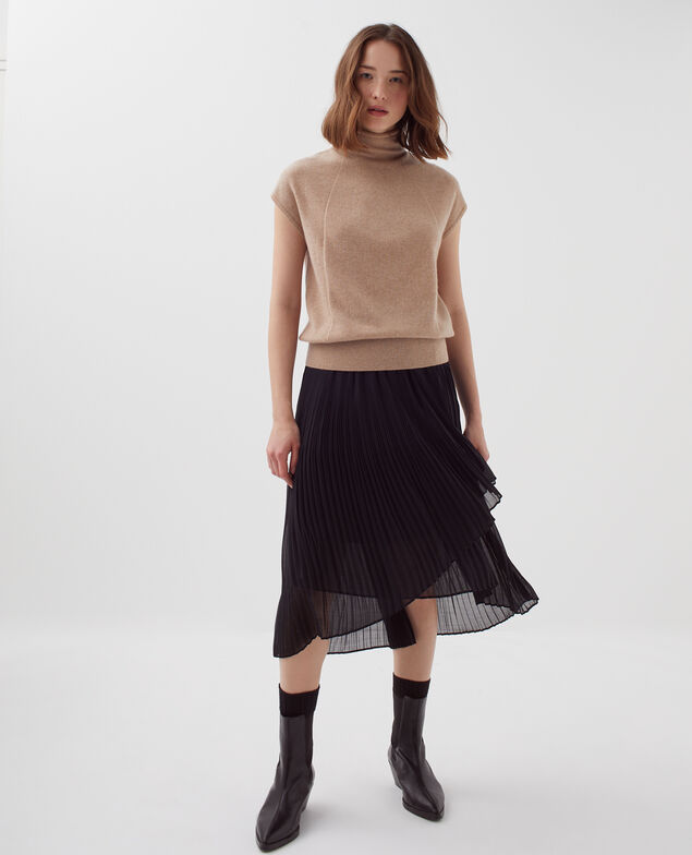 Pleated midi skirt H091 black beauty