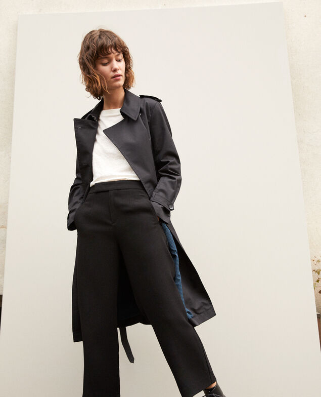 Mid-length trench coat Black