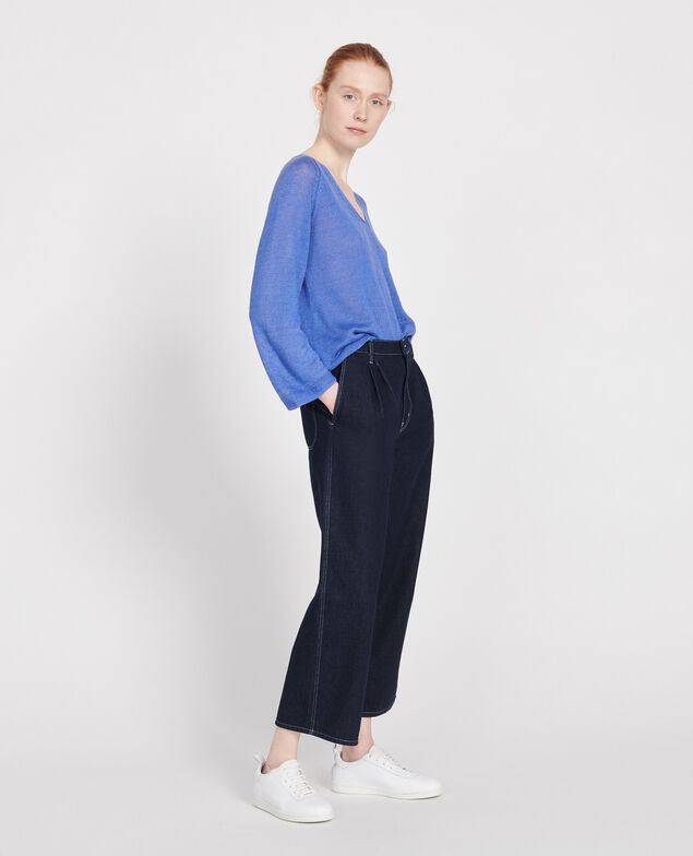 Linen jumper Amparo blue