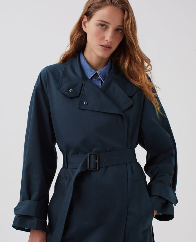 Oversize trench coat J690 blueberry