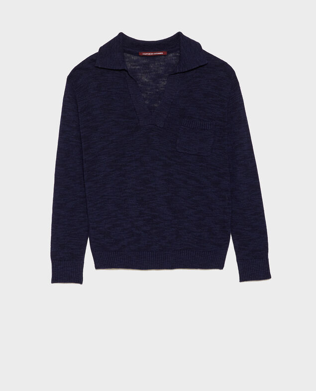 Linen blend jumper Maritime blue