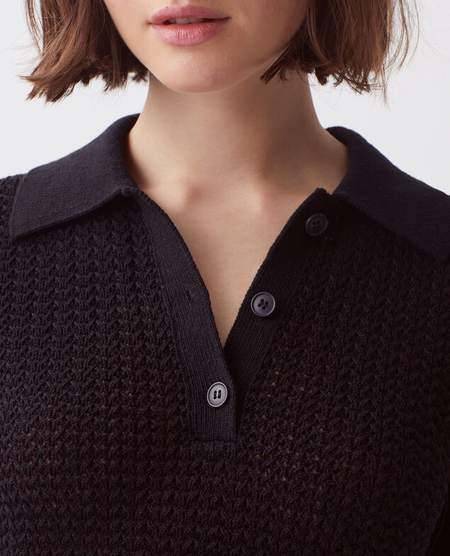 Short-sleeve polo jumper H091 black beauty