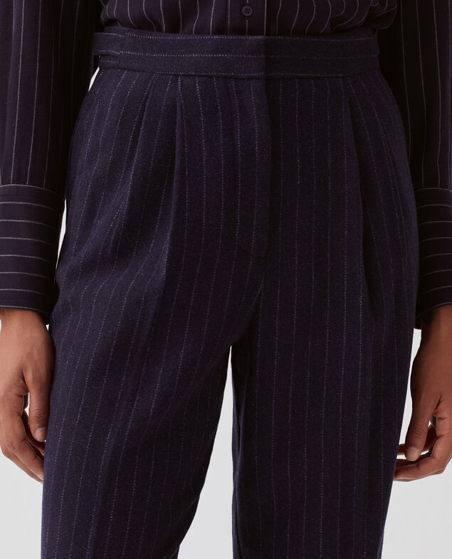 CAMILLE - Pleated trousers I695 st navy