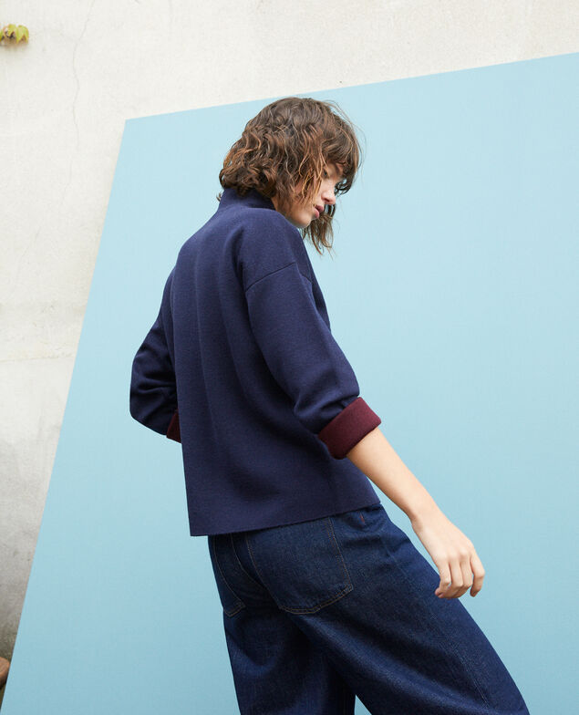Double-sided merino wool jumper Blue