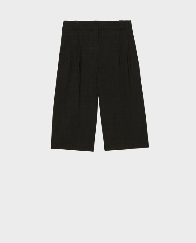 Wide Prince of Wales wool bermuda shorts Check-wool-pattern-tailoring