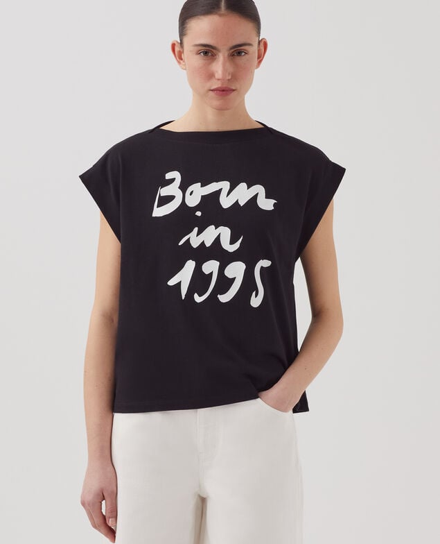 Boxy cotton t-shirt J094 black base 95
