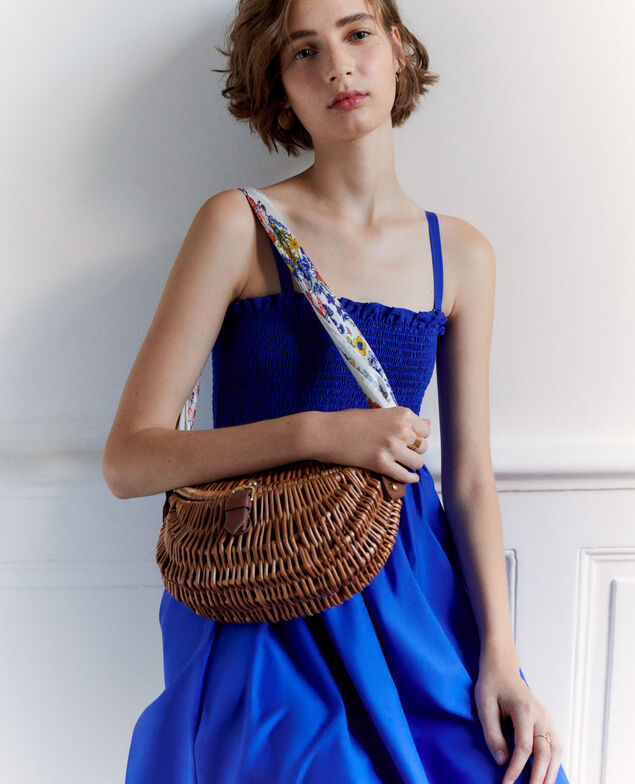 Cotton and silk maxi dress Royal blue