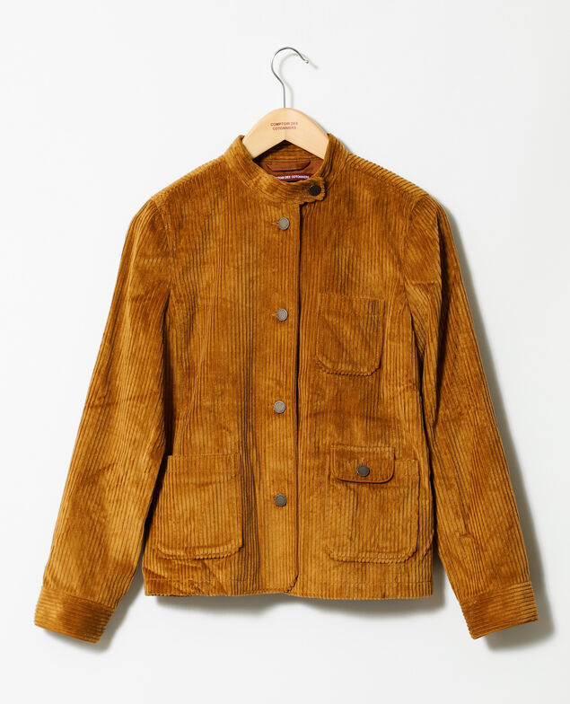 Ribbed corduroy jacket Golden brown