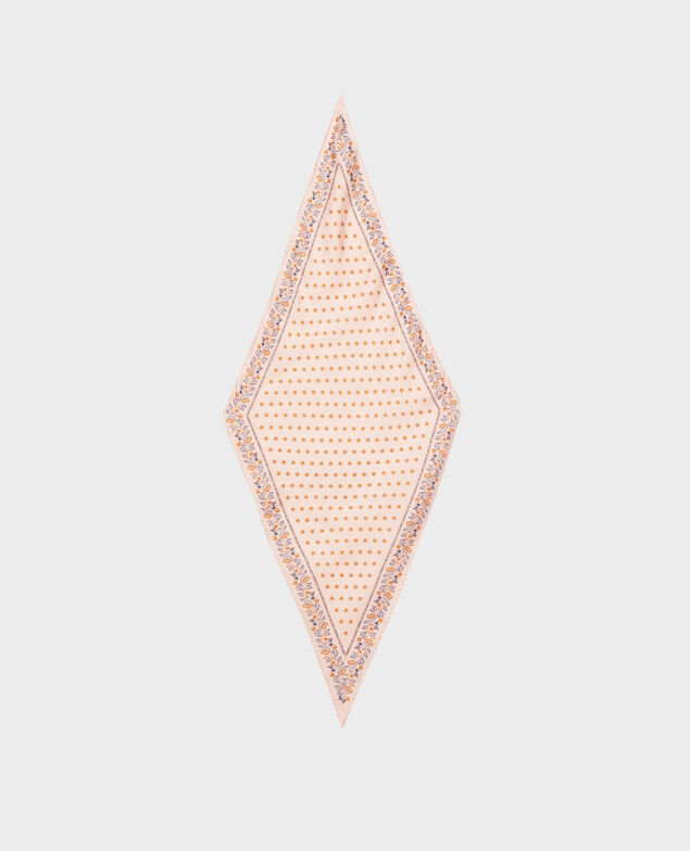 Diamond-shape silk foulard Seashell pink
