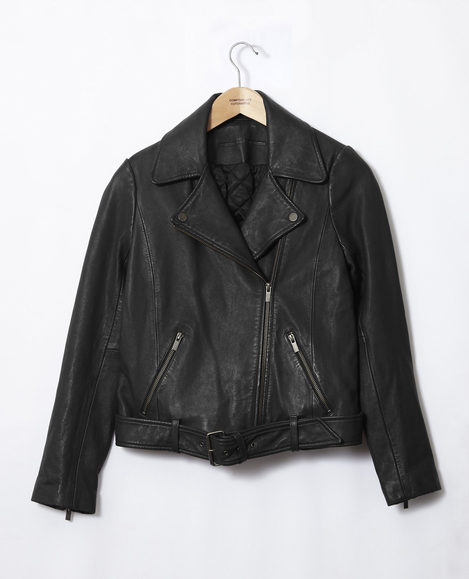Timeless leather jacket black - Comptoir des Cotonniers