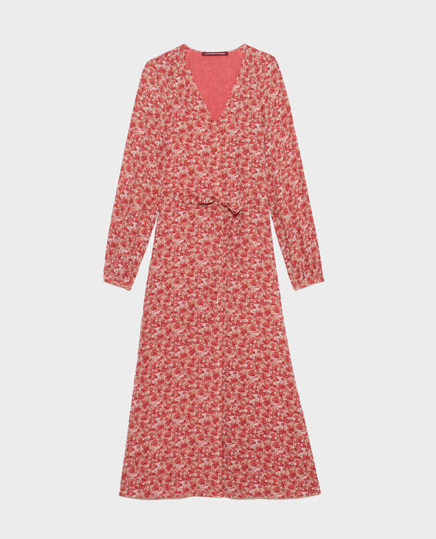 Silk maxi dress Art deco pink