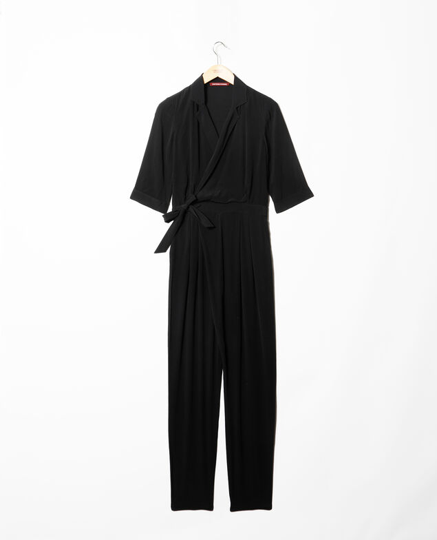 Deep neck jumpsuit Noir