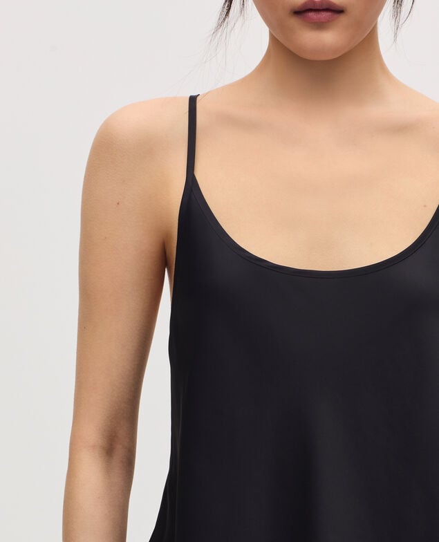 Silky top with spaghetti straps H091 black beauty