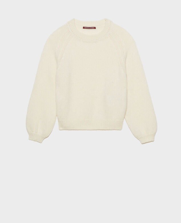 Loose boatneck wool jumper Jet stream